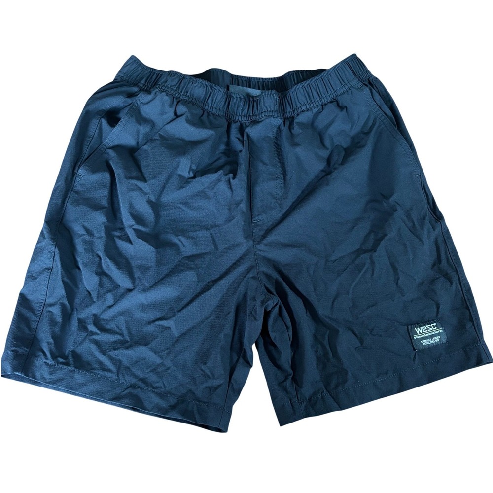 WeSC Mens Black 4-Way Stretch Shorts | Size Medium | Elastic Waist